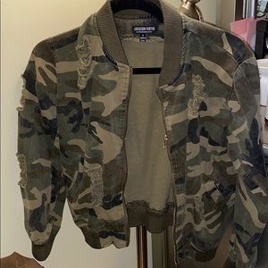 Camo distressed jacket
